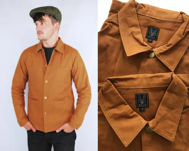 60s Style French Duck Brown Cotton Canvas Chore Jacket - Various Sizes