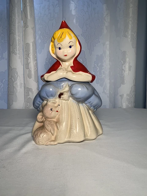 VINTAGE MCCOY COOKIE Jar Little Red Riding Hood/Goldilocks READ