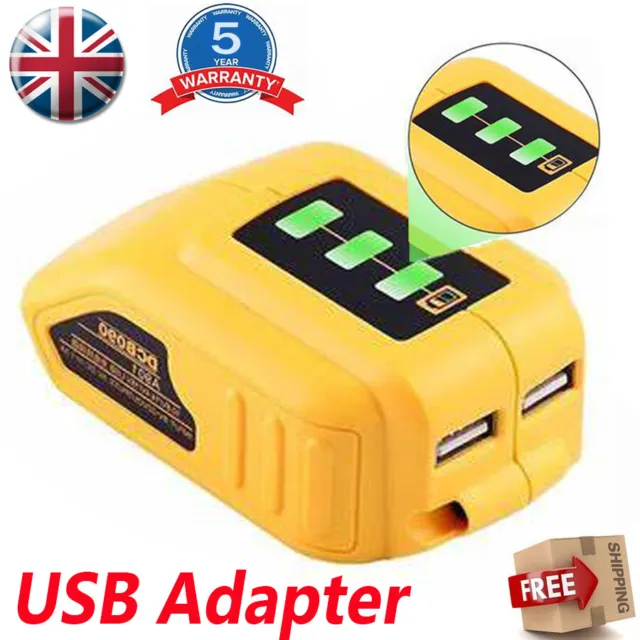 2 USB Port Phone Charging Battery Adapter For Dewalt DCB090 Portable Charger New