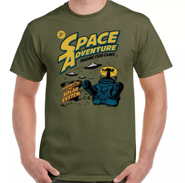 T-shirt Space Adventure NASA da uomo divertente astronauta fumetto perso nella luna superiore della scienza
