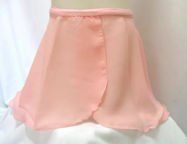 Danse Corps Dance Wrap Skirt with Tie Back, Ballet Pink, Size Adult XS - LG, New