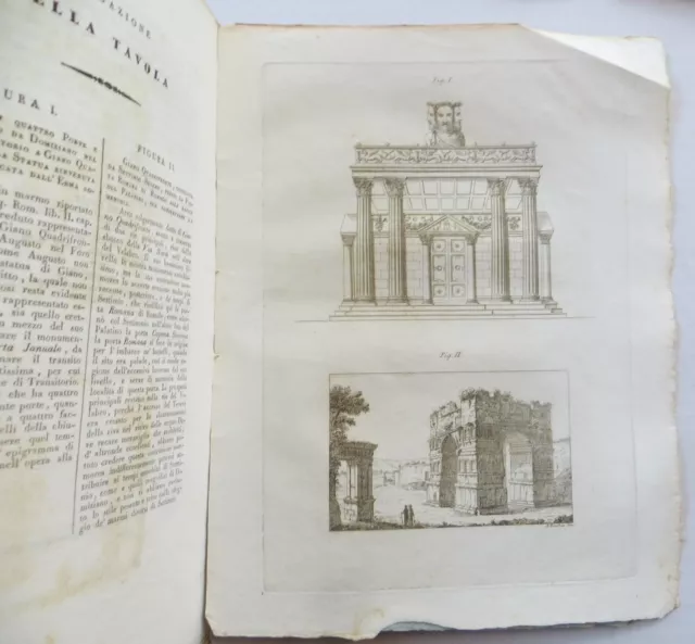 1833 Stefano Piale Tempio Di Giano Archeologia Romana Con Incisione