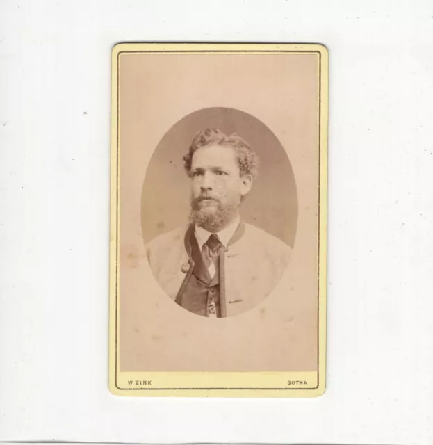 W. Zink CDV Foto Herrenportrait - Gotha 1870er