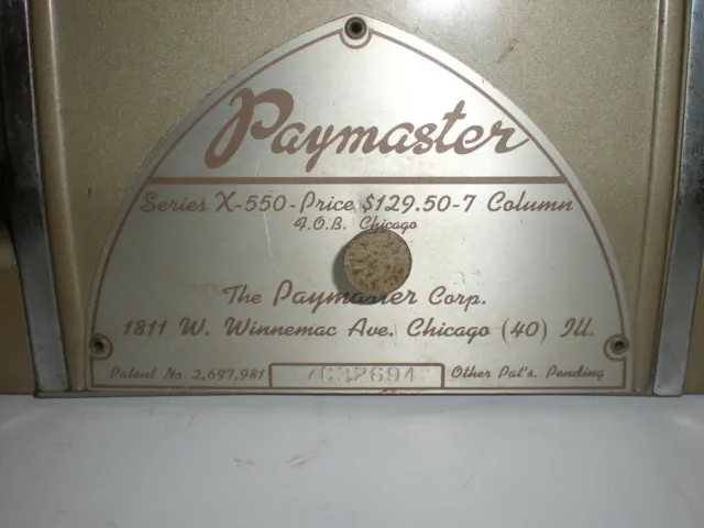 Paymaster Series X-550 Check Writer & Protector with Key