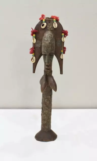 African Puppet Marka Janus Head Cooper Wood Puppet Mali