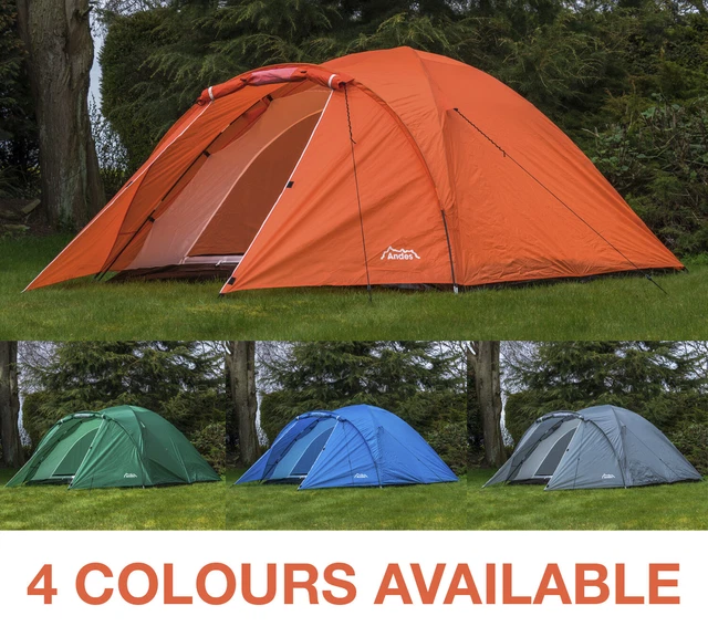ANDES 4 PERSON Man Berth Double Skin Camping Festival Dome Tent