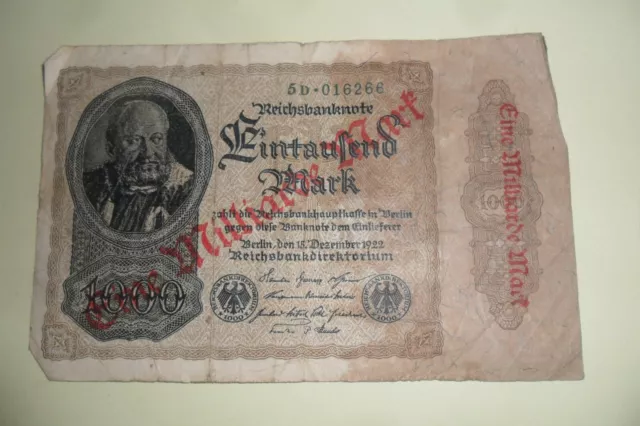 Allemagne - Germany - Deutschland - Billet de  1 milliard de mark du 15/12/1922