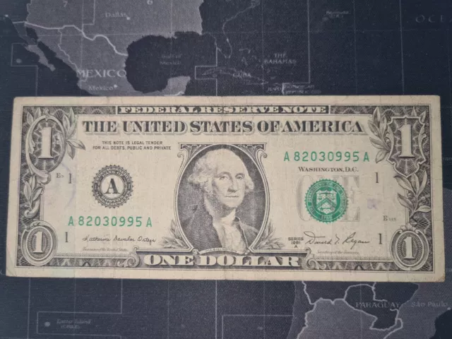 Billete 1 Dólar Americano Rara Serie de La 1981 Estados Unidos One Dólar