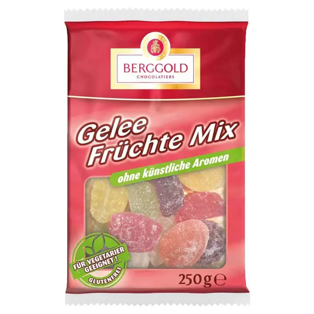 Berggold Gelee Fruechte Mix Gezuckertes Gelee 6 Casella Assortiti 250g
