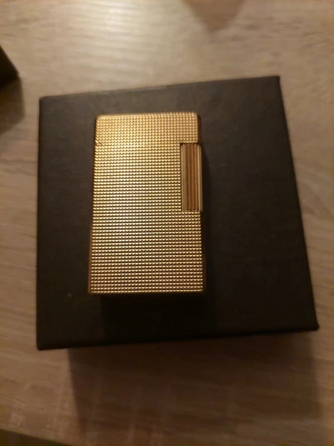 Ancien Briquet Old Lighter " Dupont  Ligne 1 B  Lady " Plaque Or Gold Plated