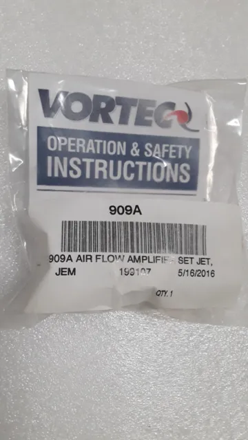 Vortec 909A Air Flow Amplifier Set Jet .375" ID 9.5 mm