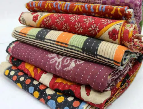 Wholesale Lot Indian Kantha Vintage Blanket Throw Quilt Hippy Bohemian 3 Pc Lot