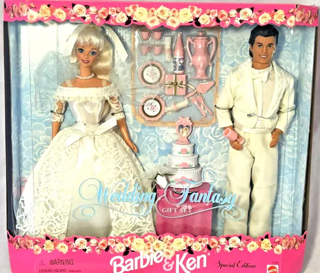 Barbie and Ken Wedding Fantasy Gift Set Dolls Special Ed 1996 Mattel 17243