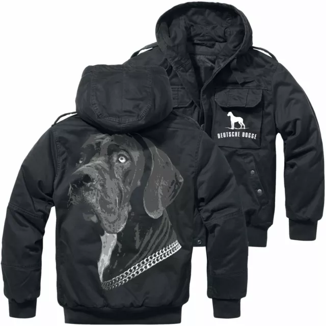 WINTER Feldjacke mit Kapuze Deutsche Dogge Hunde Geschenk Haustier Rasse Züchter