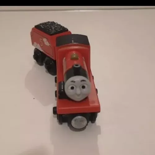 Thomas The Tank & Friends WOODEN ROLL N WHISTLE JAMES WITH LIGHT & SOUNDS TRAIN