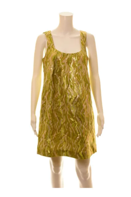 J.CREW women’s textured metallic gold sleeveless dress Sz 8