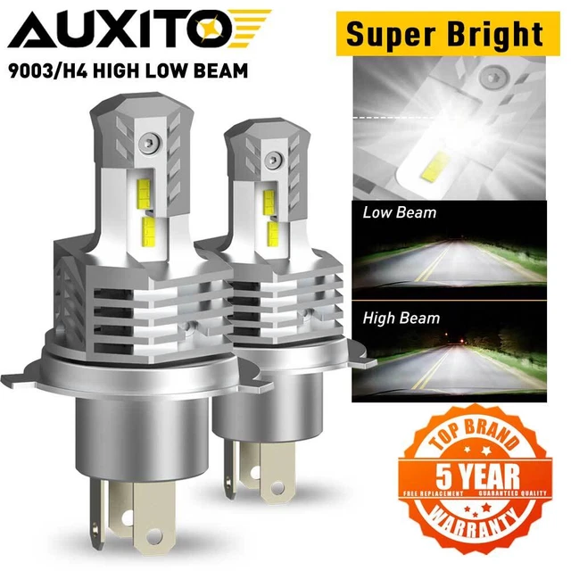 H4 9003 LED Headlight Bulbs Kit 6000K Clear White High Low Beam Replace Halogen