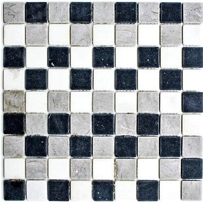 Mosaico de piedra natural azulejo mármol Botticino gris pared suelo 40-MOS32/1125_b |1 mate