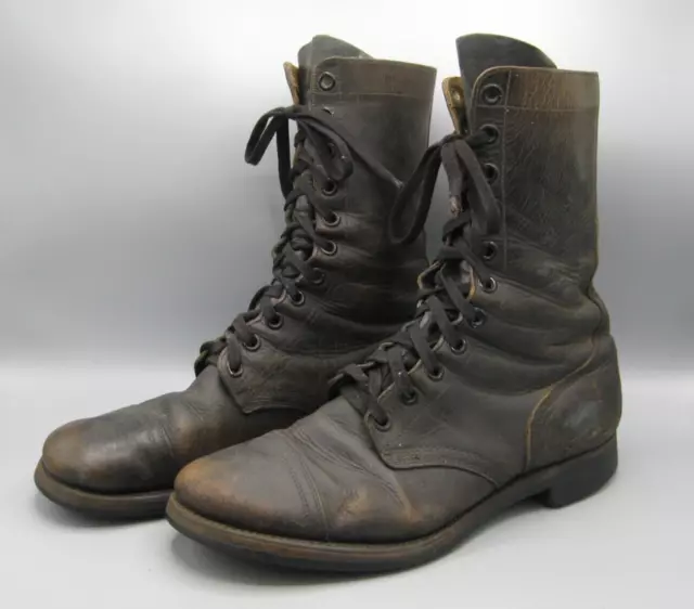 Vtg WWII Korean War U.S. Army Marines Military Leather Combat Jump Boots Size 11