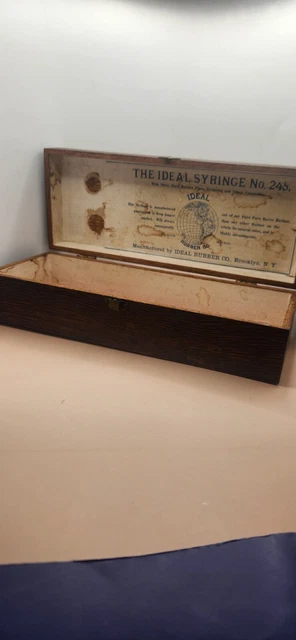 Vintage Syringe Wooden Box