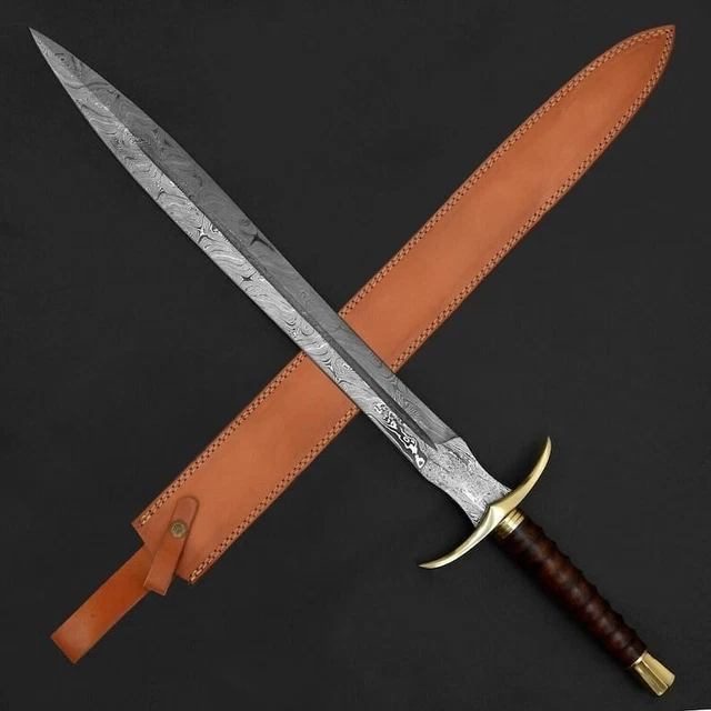 Hand Forged Damascus Steel Viking Sword, Damascus Steel Vikings sword, Combat