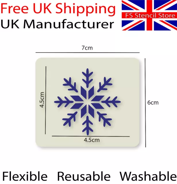 Festive Snowflake Stencil, Face Painting Crafting Card Making 6cm x 7cm Reusable