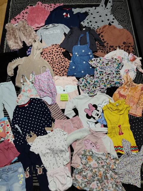 #647 Enorme pacchetto di vestiti per ragazze 2-3 anni GEORGE NEXT DISNEY H&M TU FRED&FLO