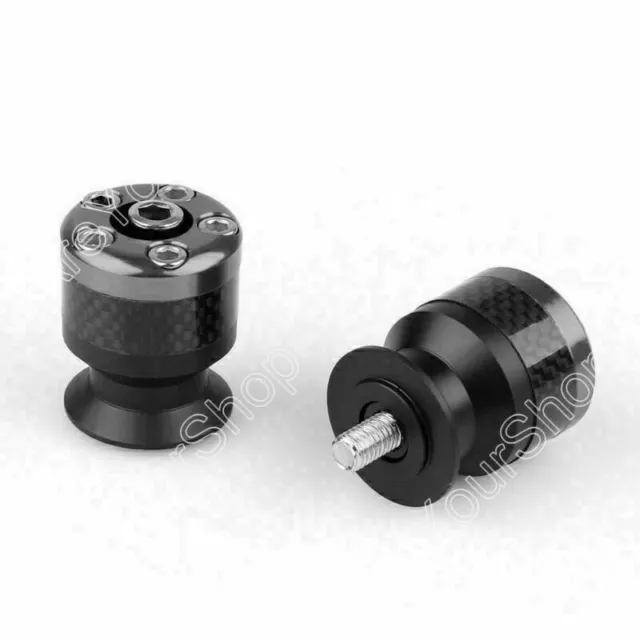 Universal Motorcycle CNC Carbon Fiber 8mm Swingarm Sliders Spools Gray U9