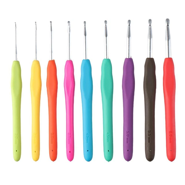 Set Uncinetti In Alluminio - 11 Pezzi Multicolore, Misure Da 2mm A 8mm, Lunghi 27 Cm, Ideale Per Principianti Ed Esperti
