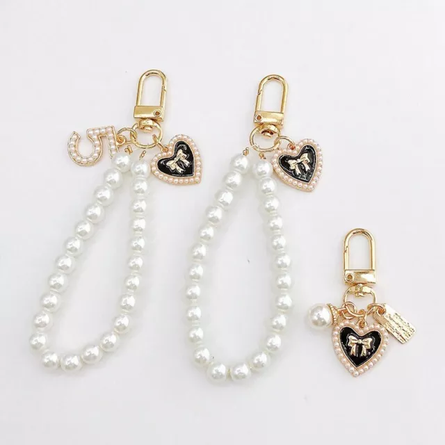 Porte-Clés Bracelet En Perles Chaîne En Alliage De Cœur Pendentif De Sac De R