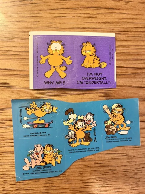 Vintage Garfield Stickers 1978 Jim Davis United Feature Syndicate