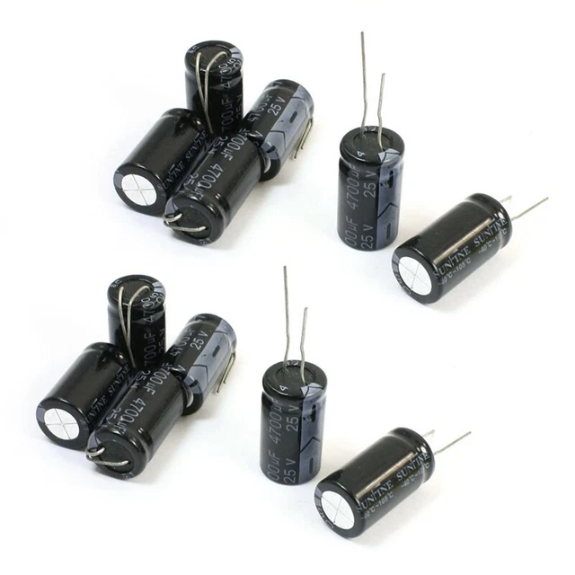 12 Stueck 4700UF / 25V Leitungsdraht Aluminium-Elektrolyt-KondensatorQ5G3