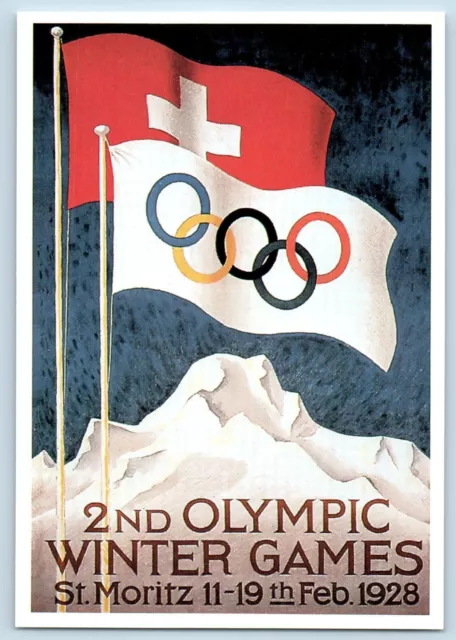 St. Moritz 1928 Postcard The 2nd Olympic Winter Games Unposted Vintage