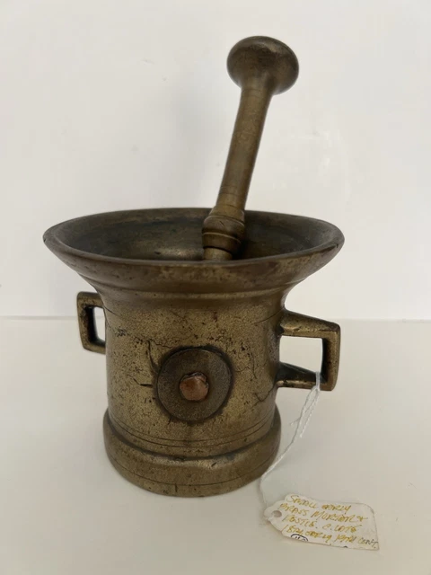 Vieux Mortier Et Pilon En Pierre Granit – Apothicaire, Cuisine – ⌀15cm, H10cm