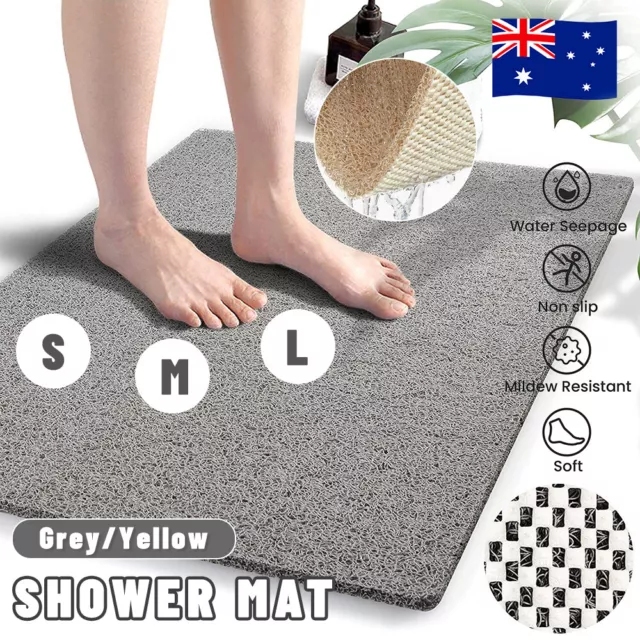 Shower Rug Anti Slip Loofah Bathroom Bath Mat Carpet Water Drains Non Slip AU