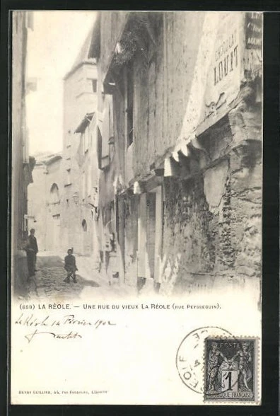 CPA La Rèole, Une Rue du vieux la Rèole Rue Peysseguin
