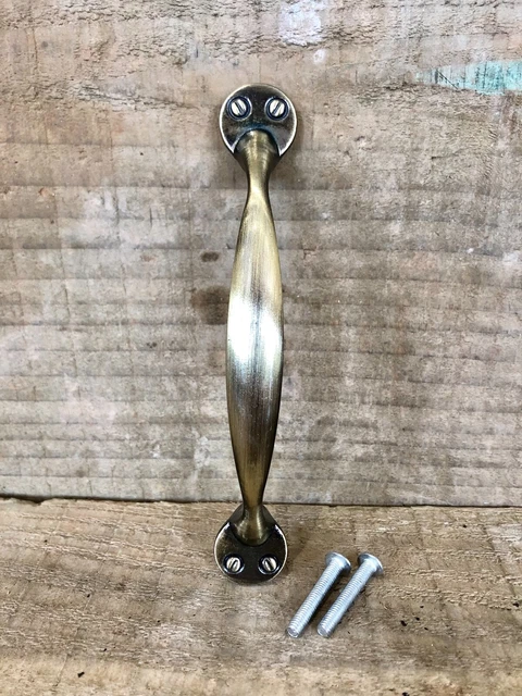 1 Vintage Retro D' Handle Antique Shaker Style Old English Finish Metal Back Fix