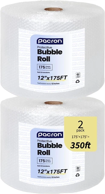 350Ft Bubble Roll for Moving Supplies, Large Wrapping Roll of 350 Sheets 12”X1