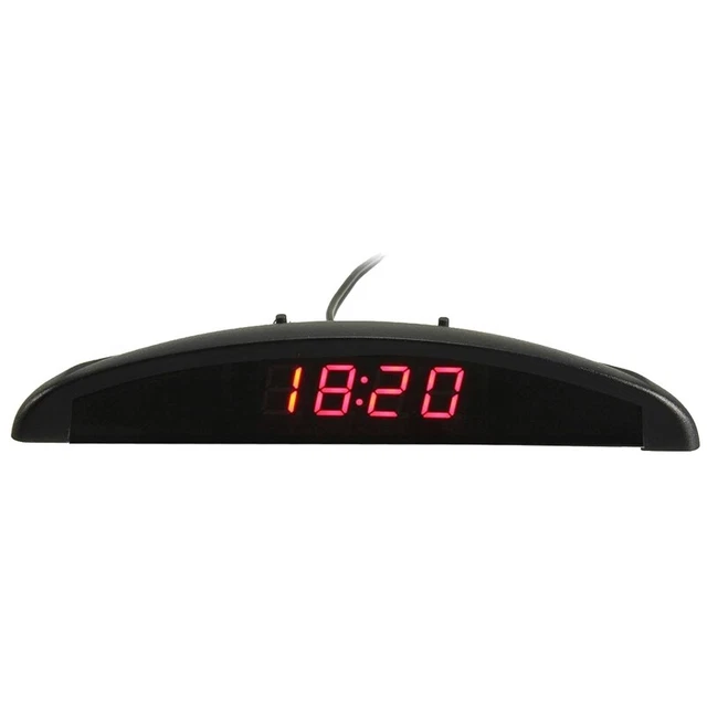 Orologio 3 in 1 Auto 12V Digitale LED Voltmetro Tensione Temperatura, Rosso X4Q9