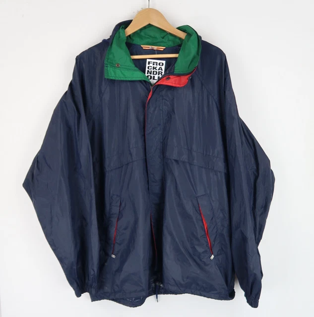 K-Way Vintage Années 90 Imprimé Décalé - Taille S Homme, Bleu, Imperméable Léger Rétro