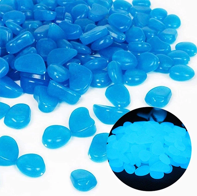 Fish Tank Rocks Glow Blue/Glow in the Dark Pebbles for Garden/Fish Tank/Aquarium