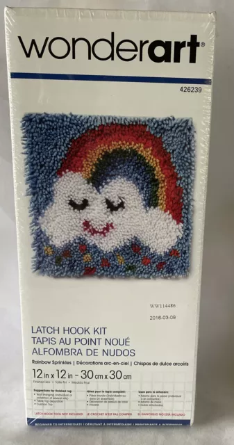 Spinrite Caron Wonderart Latch Hook Kit 12"X12"-Rainbow Sprinkles, 426239C