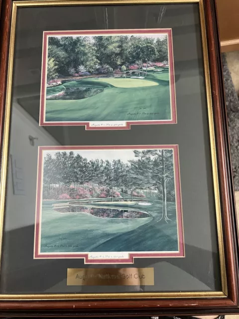 Augusta National Golf Club - Nancy Raborn Litho #11 & #15 Framed