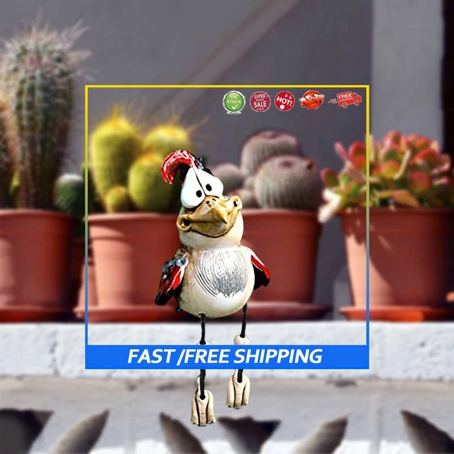 #b Resin Garden Chicken Statue Art Farm Dumb Chicken Sculpture Ornament Decor (R