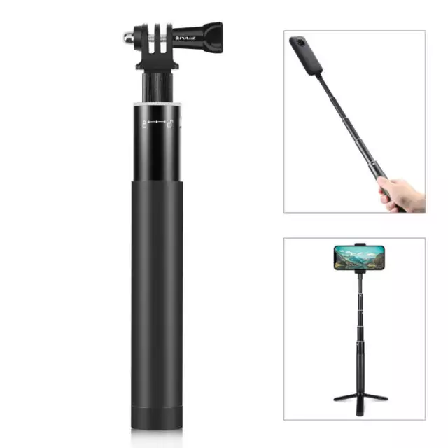 PULUZ 70 cm Selfie Stick Monopiede in metallo con base adattatore invisibile e vite per in