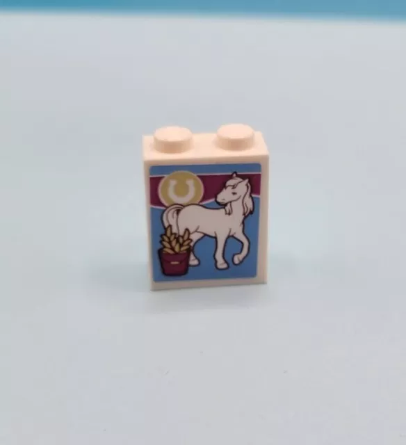Lego Part 3245 1x2x2 White Friends Horse Sticker w/Inside Stud Holder