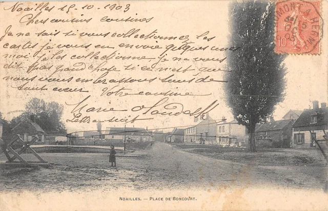 Cpa 60 Noailles / Place De Boncourt