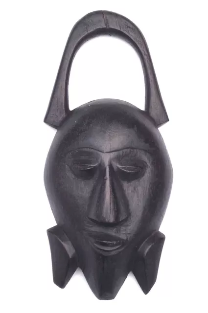 Vintage carved African tribal very heavy ebony wood mask 10.25 inches