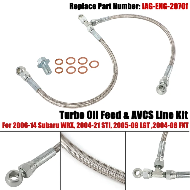 MAMBATEK Banjo Bolt Kit 4AN To M10x1.5 – Turbo Oil Feed Line Fit For Subaru IHI RHF5HB VF34 VF42, Universal Engine Bay Fitment