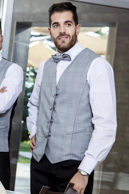 Gilet Panciotto Uomo Donna Lavoro Business Elegante Cameriere Bar Ristorante
